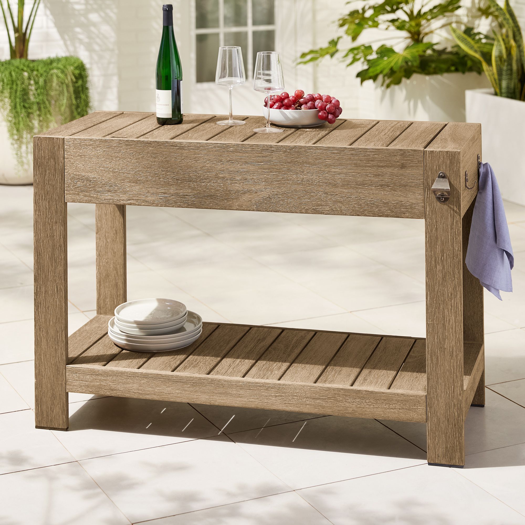 Portside Outdoor Bar Island w/ Ice Bucket | West Elm