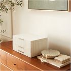 Open Box: Modern Fluted Jewelry Box, Grand (7.5"H) - White