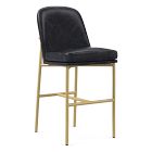 Open Box: Jack Metal Frame Counter Stool (26") - Sierra Leather Licorice, Champagne Bronze