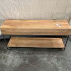 Open Box: Industrial Solid Wood Storage Console (54") - Raw Mango, Blackened Steel