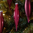 Medium Glass Marquise Ornaments (Set of 9) - Red