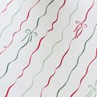 Holiday Bow Stripe Crib Fitted Sheet