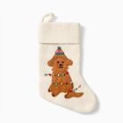 Felt Goldendoodle in Lights Stocking
