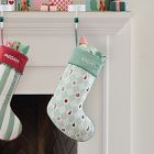 Festive Fun Harlequin Quilted Print Stocking - Green