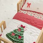 Christmas Bows &amp; Trees Reversible Baby Quilt