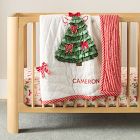 Christmas Bows &amp; Trees Reversible Baby Quilt