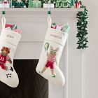 Felt Bunny Tennis Player Stocking