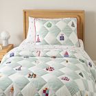 Festive Fun Harlequin Print Patchwork Quilt &amp; Shams