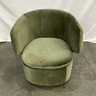 Open Box: Crescent Swivel Chair - Deluxe Velvet Green Spruce