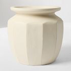 Open Box: Franco Faceted Ficonstone Indoor/Outdoor Planter, Large (22.4"Dia x 21.5"H) - Cream