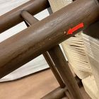 Open Box: Mahogany Woven Rope Stool (20") - Rope Vintage Cotton, Russet Finish