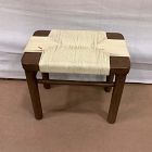 Open Box: Mahogany Woven Rope Stool (20") - Rope Vintage Cotton, Russet Finish