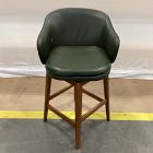 Open Box: Wayne Counter Stool with Arms (26") - Saddle Leather Banker, Cool Walnut