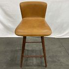 Open Box: Boulder Swivel Counter Stool (26.8") - Leather Camel, Walnut