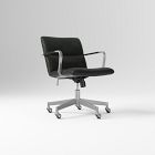 Open Box: Cooper Mid-Century Office Chair - Ludlow Leather Black, Brushed Stainless Steel
