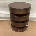 Open Box: Floating Disks Solid Wood Side Table (13"Dia) - Dark Walnut