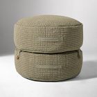 Open Box: Modern Round Stacked Pouf (22"Dia x 18"H) - Elm