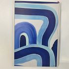 Open Box: Oliver Gal Blue Layered Curves Framed Canvas Wall Art by Oliver Gal (31W" x 46"H) - White Frame