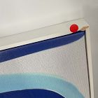 Open Box: Oliver Gal Blue Layered Curves Framed Canvas Wall Art by Oliver Gal (31W" x 46"H) - White Frame
