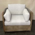 Open Box: Porto Outdoor Swivel Chair - Crosshatch Weave Frost Gray, Driftwood