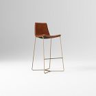 Open Box: Slope Leather Bar Stool (30"H) - Saddle Leather Nut, Antique Brass