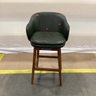 Open Box: Wayne Counter Stool with Arms (26") - Saddle Leather Banker, Cool Walnut
