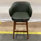 Open Box: Wayne Counter Stool with Arms (26") - Saddle Leather Banker, Cool Walnut