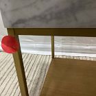 Open Box: Streamline Marble Single Bathroom Vanity (31.5") - Natural Oak, Antique Brass