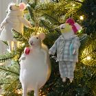 Felt Sleepover Mice Ornaments