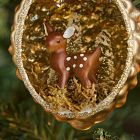 Glass Deer Snow Globe Ornament
