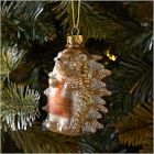 Glass Glitter Hedgehog Ornament