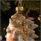 Glass Glitter Hedgehog Ornament