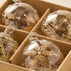 Glass Gold Painted Ornaments (Set of 4)