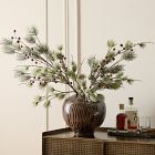 Pre-Lit Faux Frosted Red Berry Pine Branch