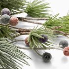 Pre-Lit Faux Frosted Red Berry Pine Branch