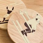 Skier Wood Coaster Sets