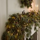 Pre-Lit Faux Frosted Red Berry Pine Branch &amp; Garland Collection