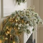 Pre-Lit Faux Pine &amp; Frosted White Berry Wreath &amp; Garland Collection