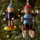 Wood Snowboarder Ornament