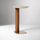 Alora Solid Wood &amp; Marble C-Side Table (14")
