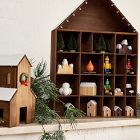Carved Wood Skier Village Houses
