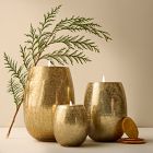 Gold Crackle Mercury Candles - Winter White