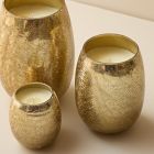 Gold Crackle Mercury Candles - Winter White