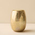 Gold Crackle Mercury Candles - Winter White