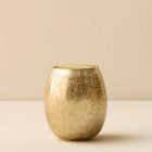Gold Crackle Mercury Candles - Winter White
