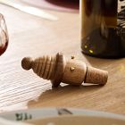 Holiday Skier Wood Bottle Stopper
