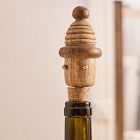 Holiday Skier Wood Bottle Stopper
