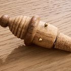 Holiday Skier Wood Bottle Stopper