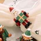 Holiday Skier Wood Napkin Ring Sets