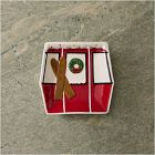 Holiday Skier Stoneware Gondola Appetizer Plate Sets